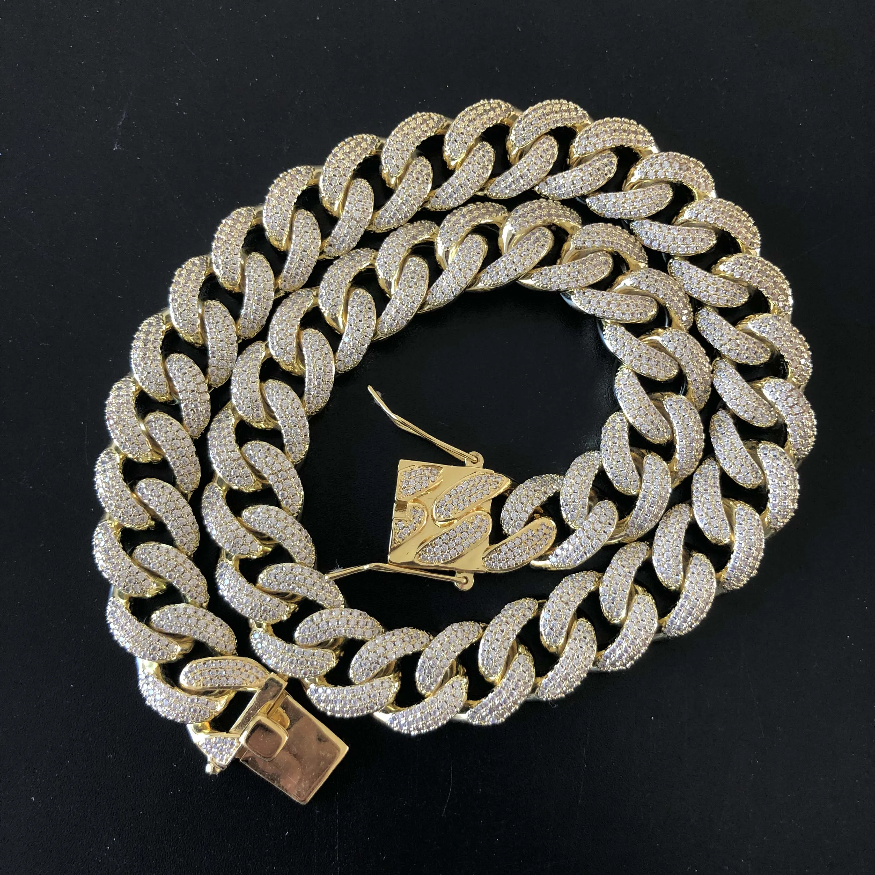 Мужской хип-хоп золотой цвет Iced Out кубический циркон Подарочные ожерелья