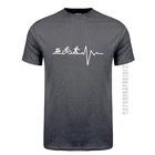 Летняя футболка для триатлона с рисунком сердцебиения, Мужская хлопковая футболка с круглым вырезом, мужские футболки, подарок