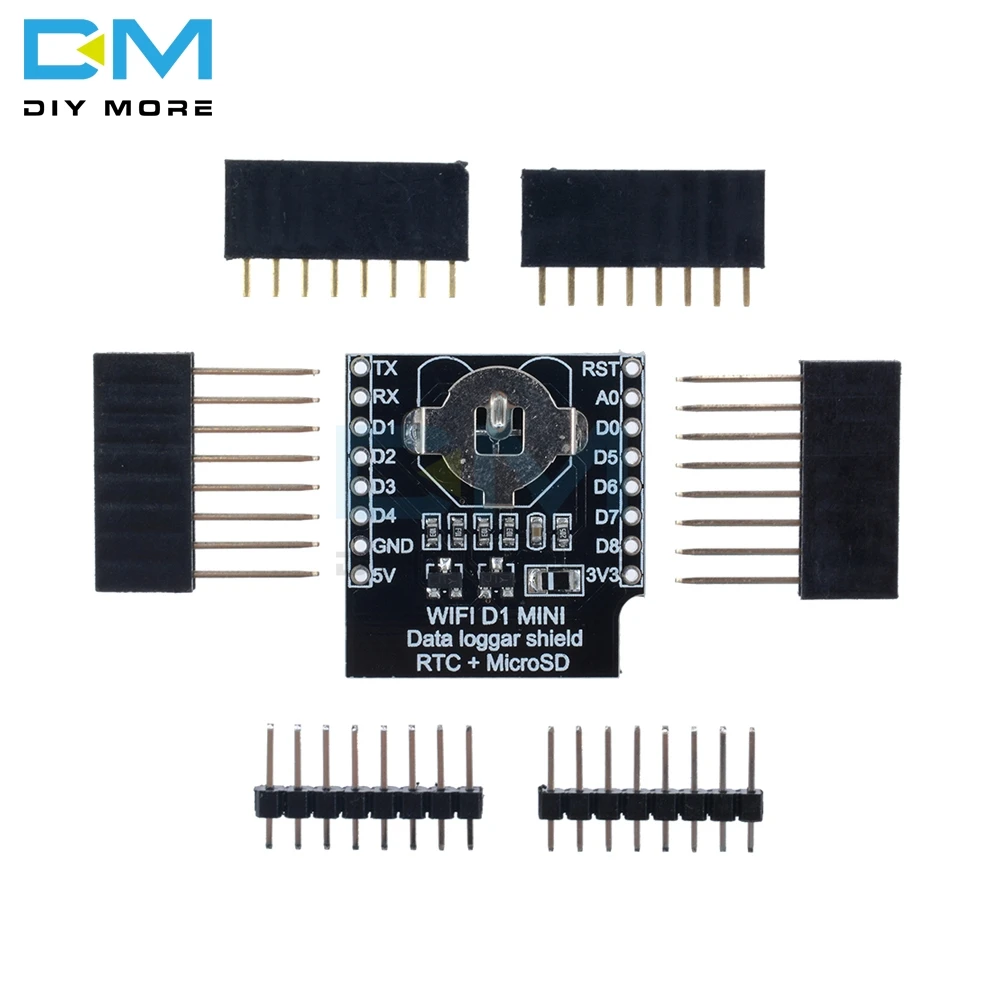 Щит регистратора данных в реальном времени для Micro SD WeMos WIFI D1 Mini Board + RTC DS1307 Clock Arduino