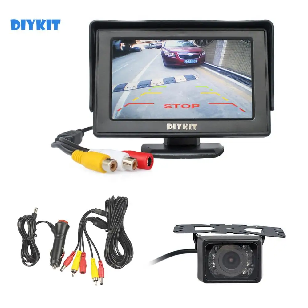 DIYKIT водонепроницаемый 4 3 &quotцветной TFT ЖК монитор для автомобиля IR ночное видение