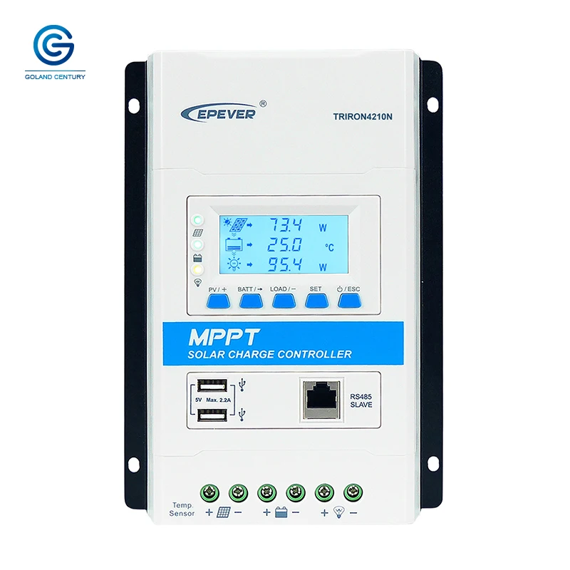 

Epever 40A MPPT Solar Charge Controller 12V 24V Auto Work TRIRON 4210N Solar Regulator