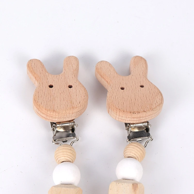 

3Pcs/Set Baby Stroller Pendant Rattle Infants Wooden Teether Bracelet Nursing Chewing Toys Pacifier Chain Dummy Clip