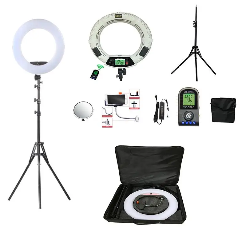 Купить Светодиодная кольцевая лампа Yidoblo, 5500 к, с регулируемой яркостью, 18/96 Вт, штатив 480 см
