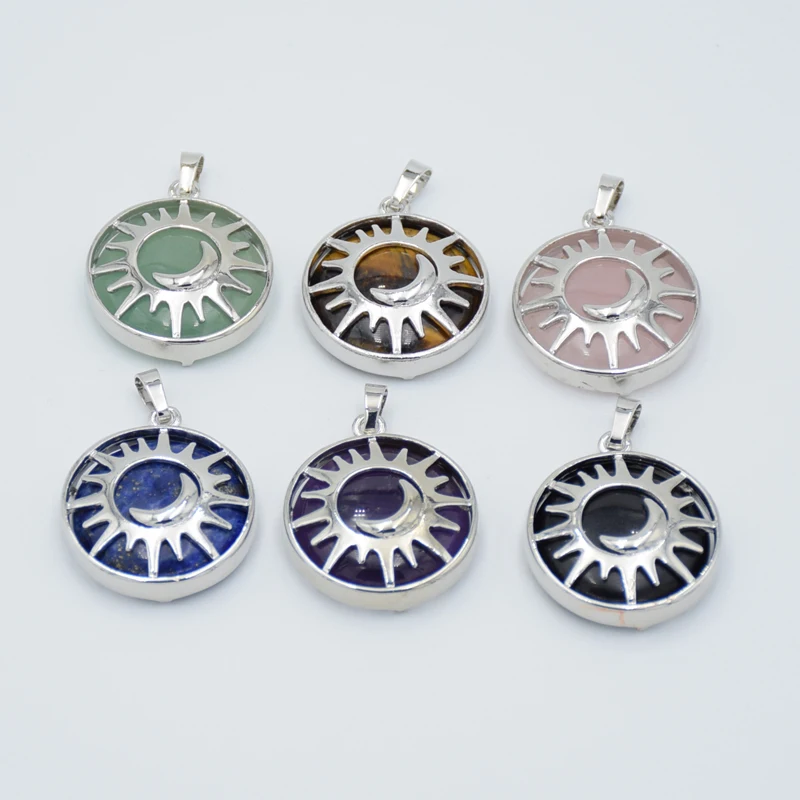 Женские и мужские солнце луна подвесной Рейки Исцеление круглый натуральный