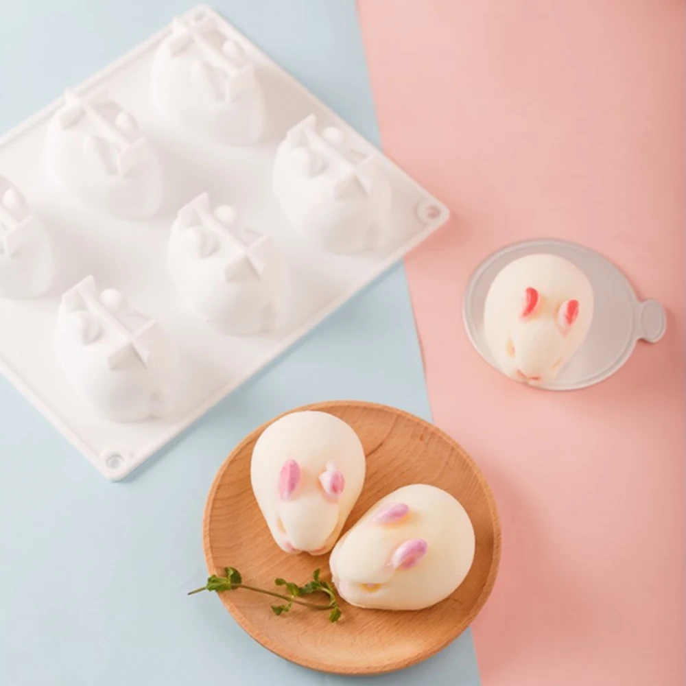 

6 Hole Silicone Mold 3D Rabbit Shape Cake Mold Mousse Dessert Molds Bakings Tool Cute and creative kitchen Tool S and L size