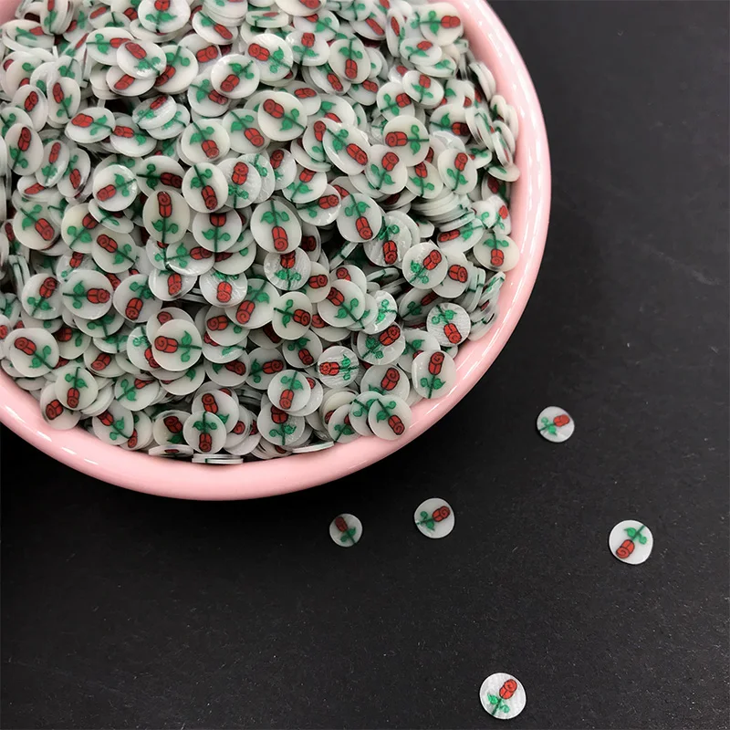 

50g Rose Flower Clay Sprinkles for Crafts Making Polymer Clay Round Slice for Crystal Mud Filling DIY Nail Art Decoration 5mm