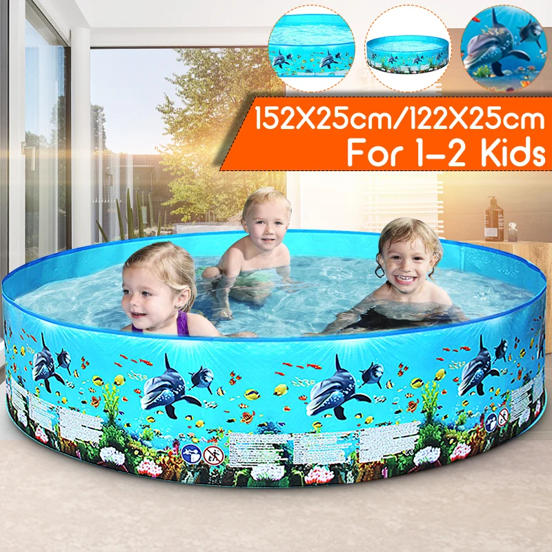 

122/152cm Water Injection Family Home Use Paddling Pool Children Bathing Tub Round Swimming Pool Kids Inflatable Pool Summer