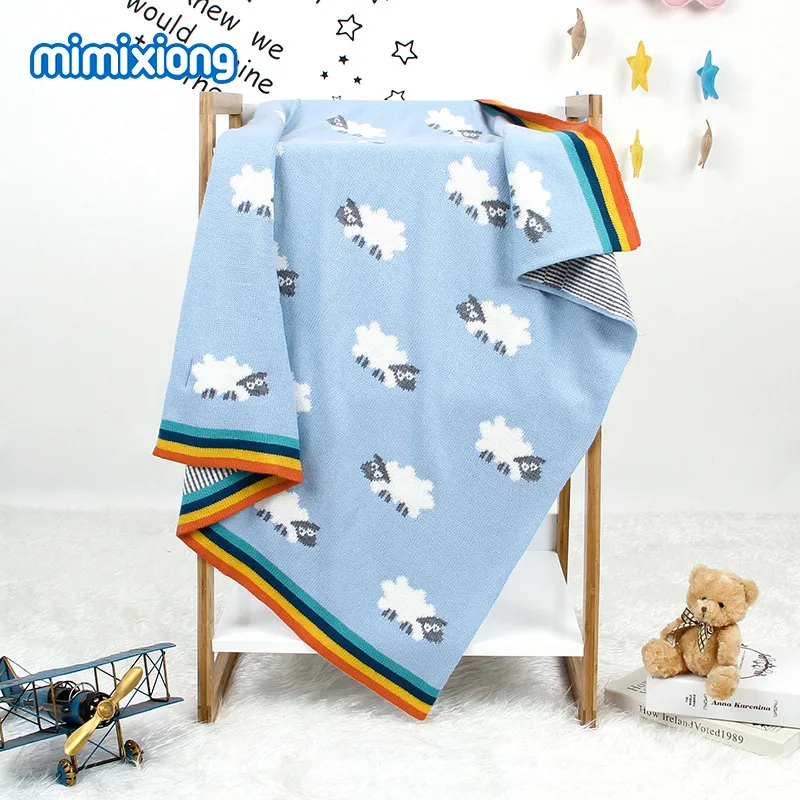 

Ins baby cartoon knitting blanket newborn windproof blanket