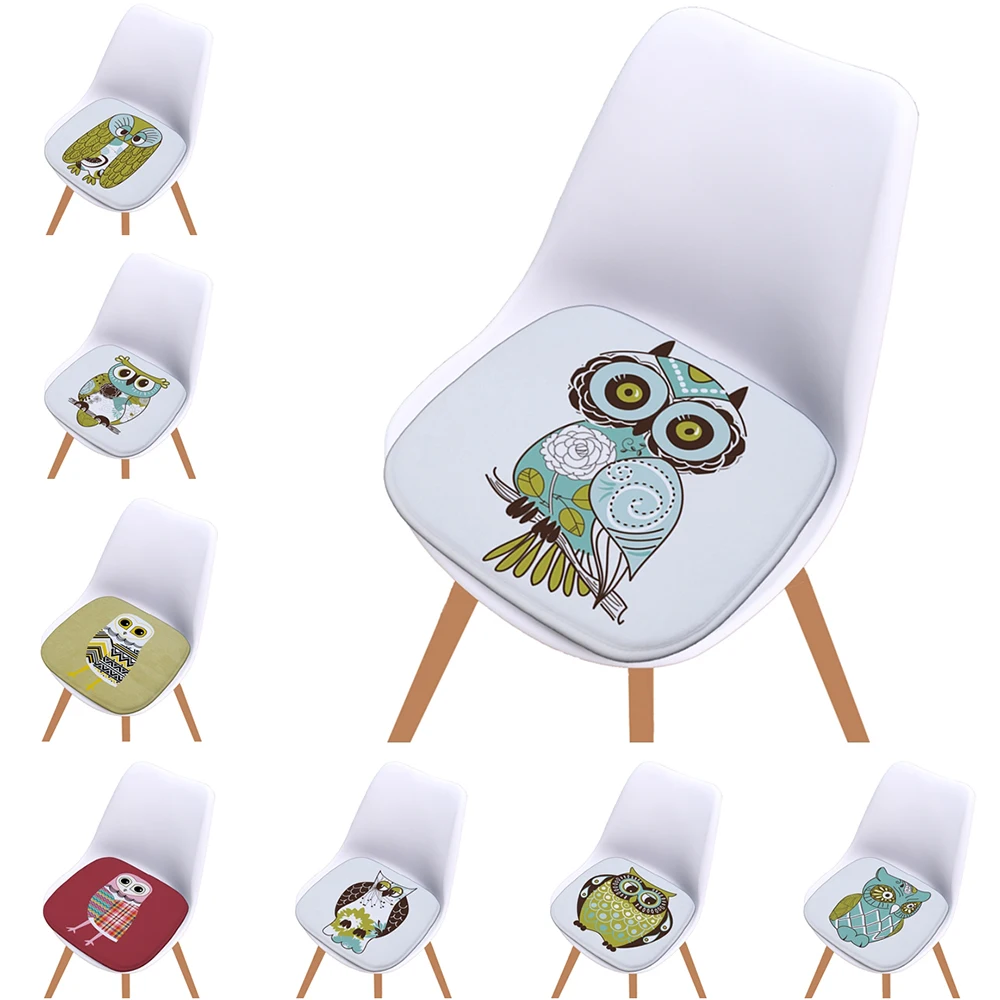 Милая подушка для сиденья с принтом Совы или кошки супер мягкая фланелевая