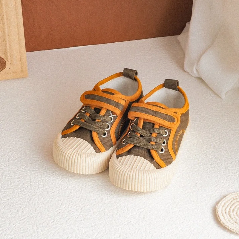 

Children Canvas Shoes 2021 Spring and Autumn New Biscuit Shoes Boys and Girls Cotton Casual Color Match Shoe