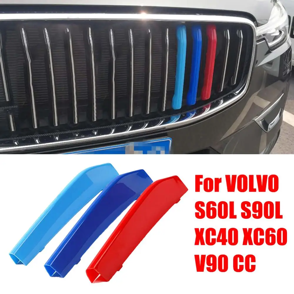 Наклейка на решетку автомобиля 3 шт. накладка в полоску для VOLVO S60L S90L XC40 XC60 XC90 XC70 V90