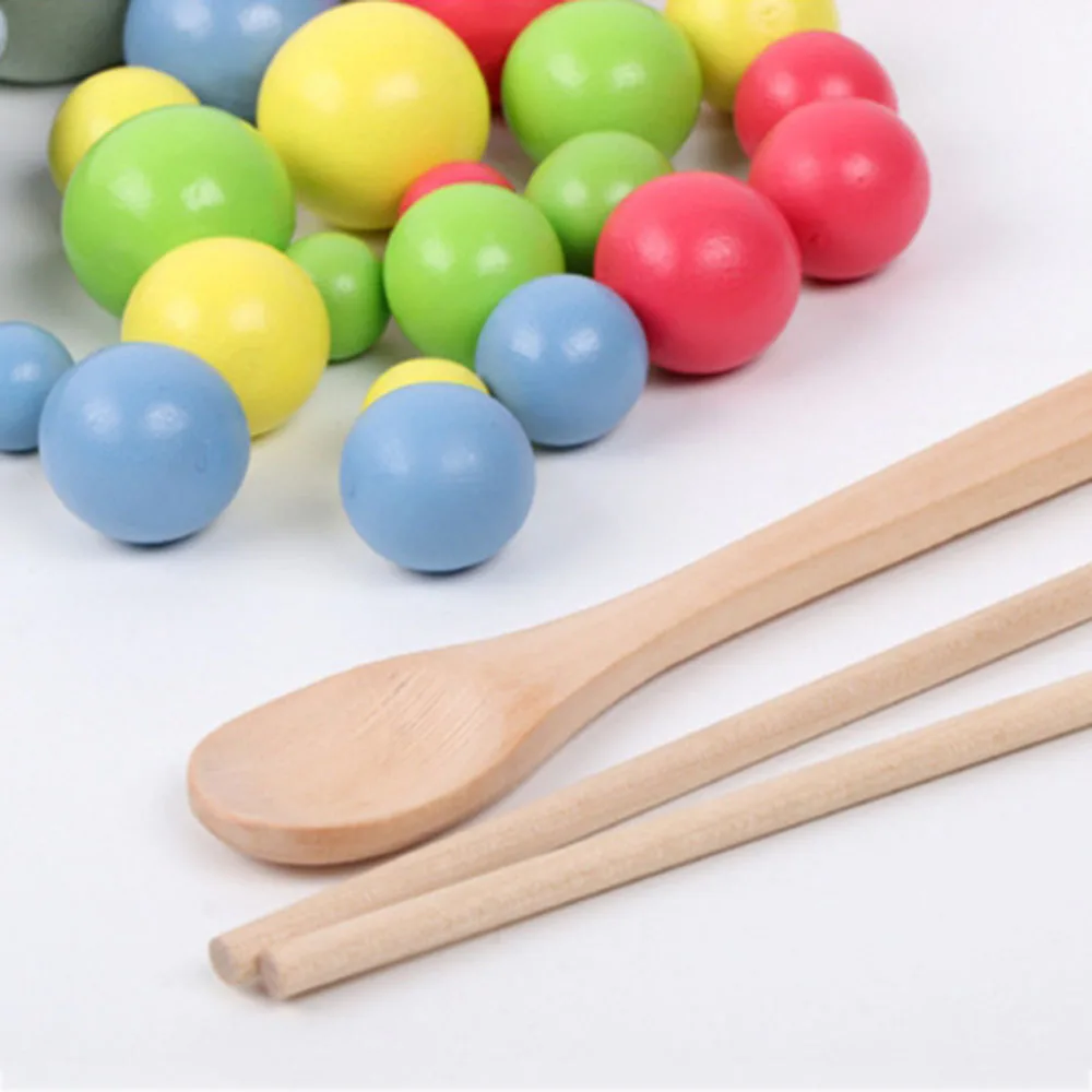 Math Toys Colorful Count Early Learning Teaching Chopsticks Balls Educational Toy Clip Wooden Kid Children Creative Gift | Игрушки и