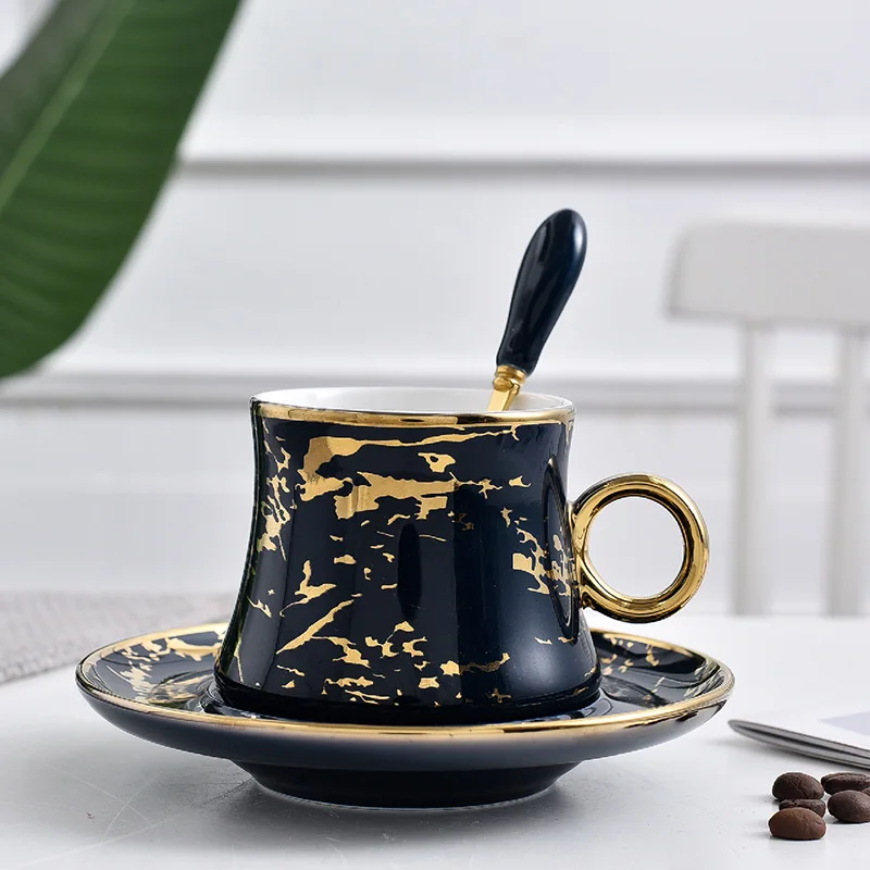 Большая Керамическая зеленая кофейная чашка европейские маленькие Роскошные