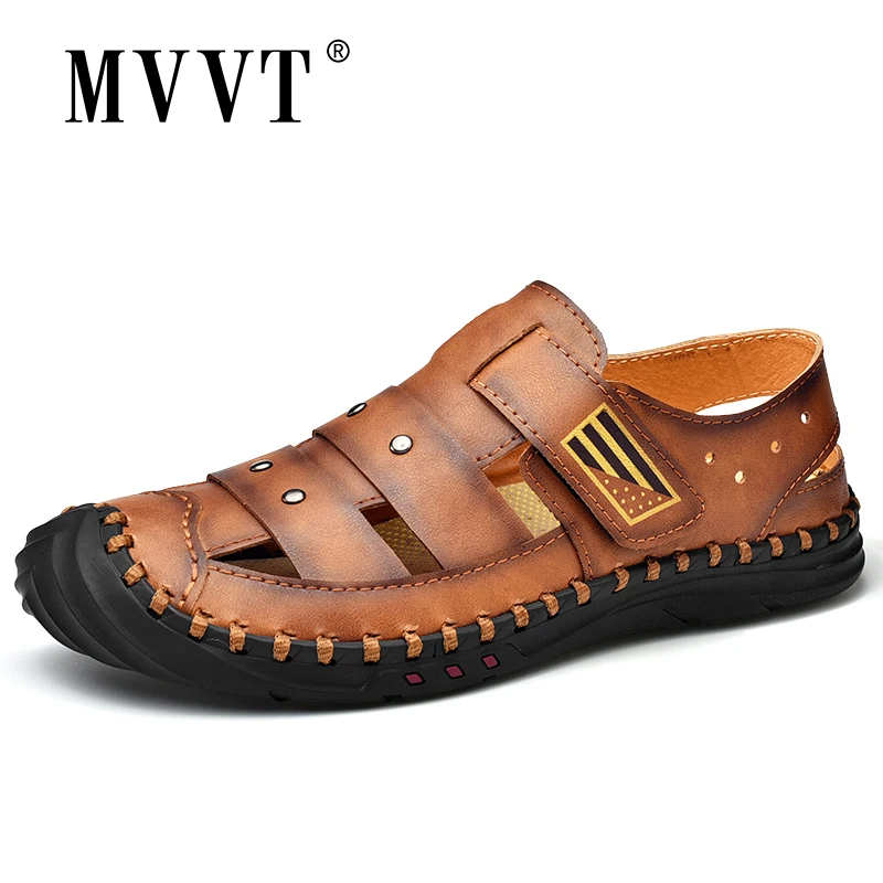 Большие размеры 48 мужские сандалии Качественная мужская летняя обувь из нубука