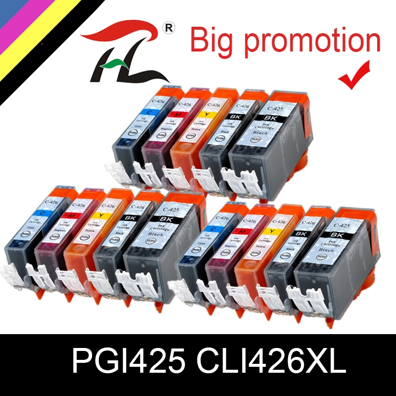 

HTL10PK For Canon PGI-425 CLI-426 Ink cartridge For Canon PGI 425 PGI425 PIXMA IP4840 IP4940 IX6540 MG5140 MG5240 MG5340 Printer