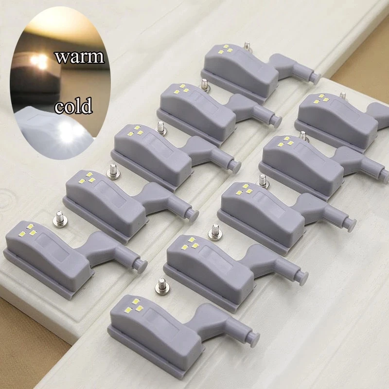 

10pc Universal LED Inner Hinge Lamp Cabinet Induction Lights Wardrobe Cupboard Sensor Lights Bedroom Kitchen Closet Night Lamp