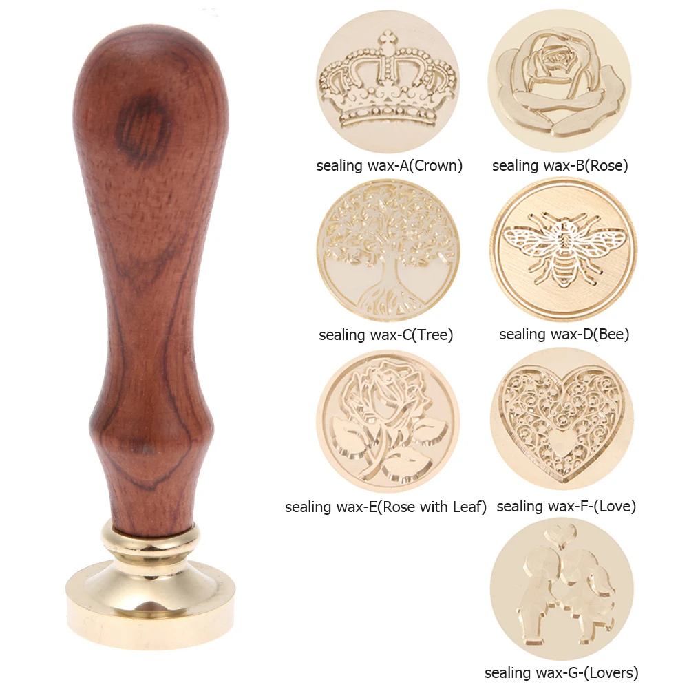 Retro Wax Stamp Sealing Custom Envelope Hobby Letter Wood Seal Set Replace Copper Head Tools Sets | Дом и сад