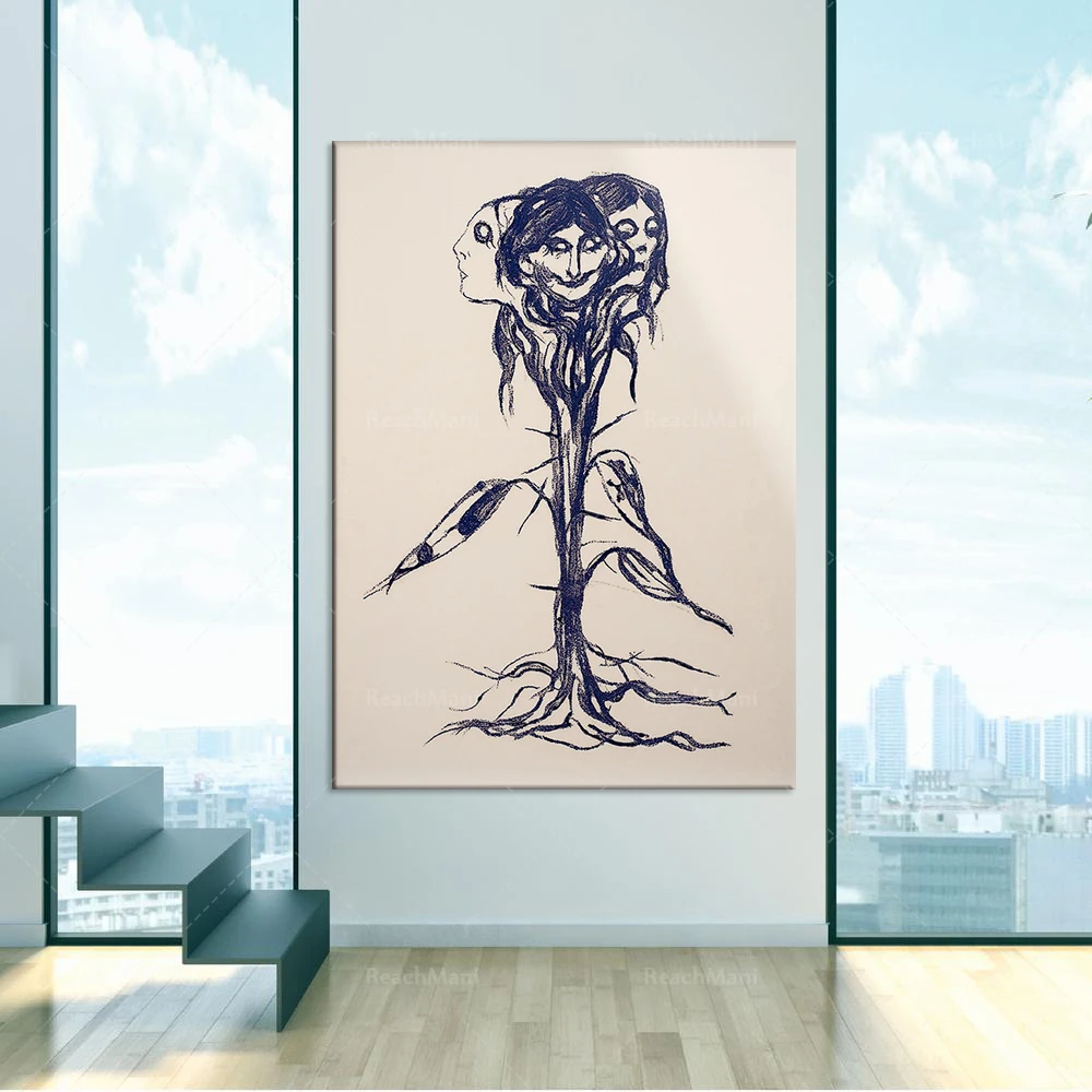 

Edvard Munch-Vignette: oeuvre d'art raffinée à l'amaryllis Poster