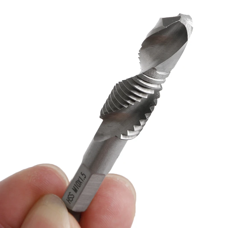 

P9YB 6Pcs/Set High Speed Steel HSS 4241 Drill Bits Hex Shank Spiral Tap M3-M10