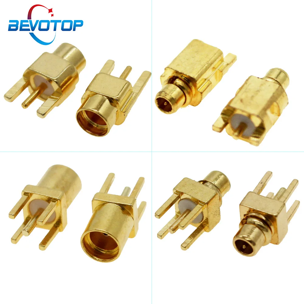 

100pcs/lot 4 Types MMCX Connector PCB Mount With Solder Straight Goldplated 3 Pins MMCX RF Connector