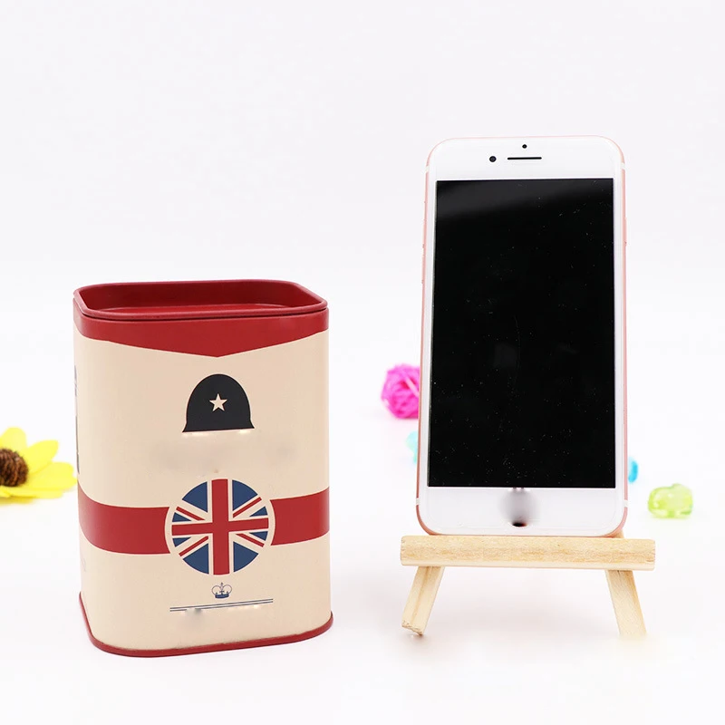 Персонализированная квадратная копилка серия Logbook жестяная тарелка для денег