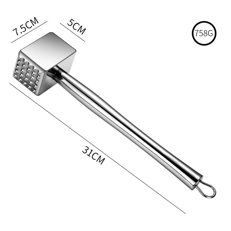

Stainless Steel Steak Tenderizer Practical Meat Hammer Pounder