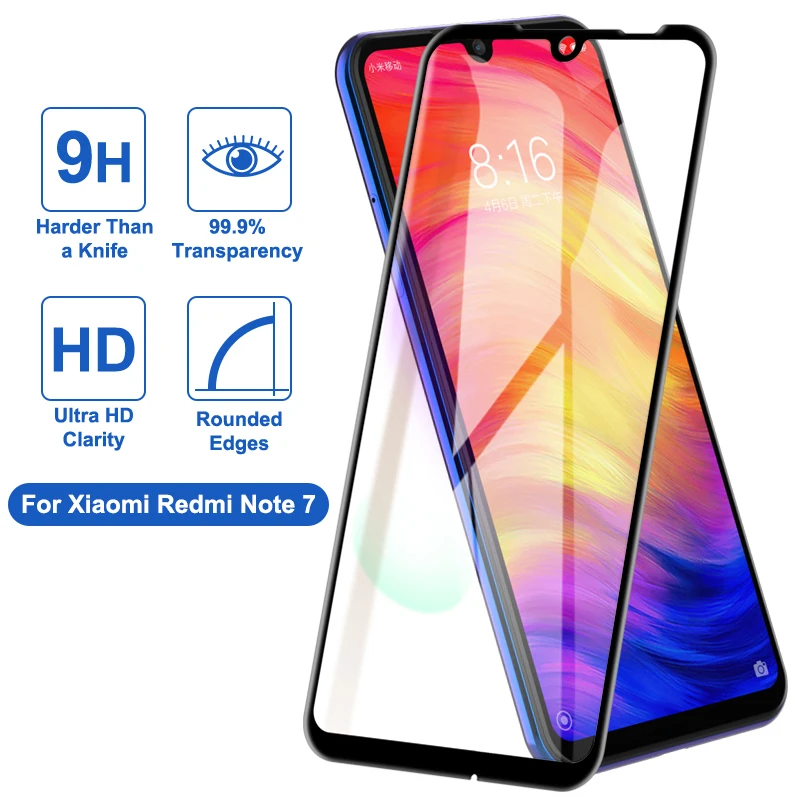 Закаленное Стекло Экран Защитная крышка для Xiaomi Redmi Note 7 парадное вечернее