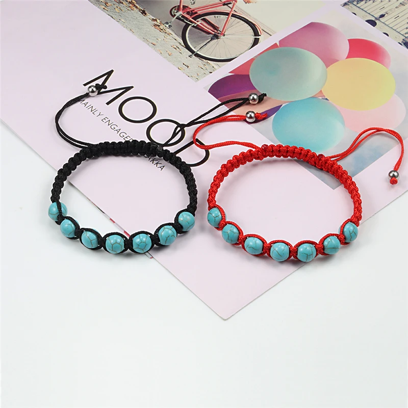 Рэйки лечение чакры баланс браслет ручной работы Регулируемый Шарм Синие