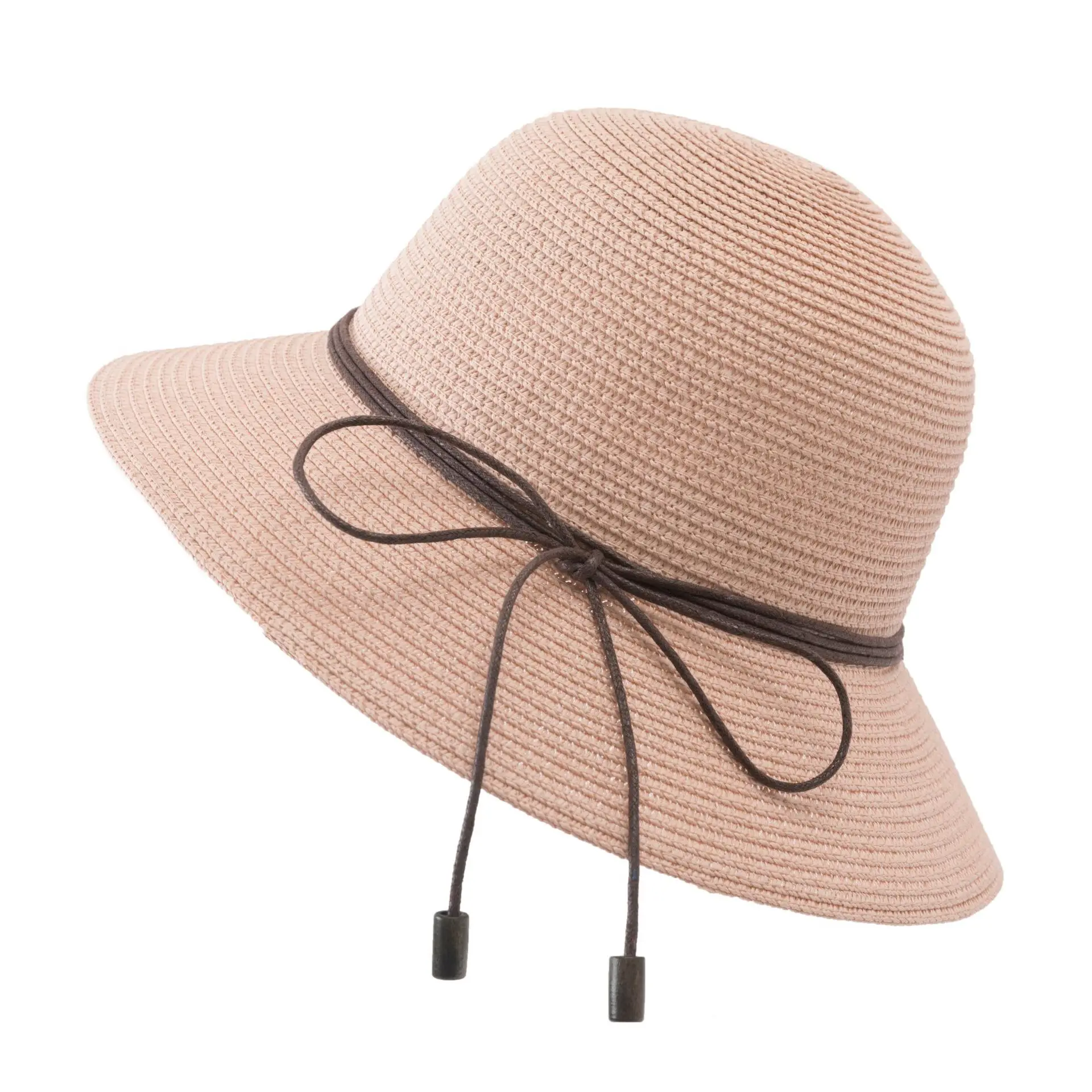 

2020 New Large Brim Ribbon Straw Hat Summer Hats For Women Ribbon Beach Cap Beach hat Dome Top Sun Hat Holiday Elegant Capp