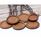 Подвески из дерева с круглым кабошоном, подвески сделай сам из кожаного шнура, ожерелья, зажимы для ювелирных изделий, 2 шт., 25 мм, 30 мм