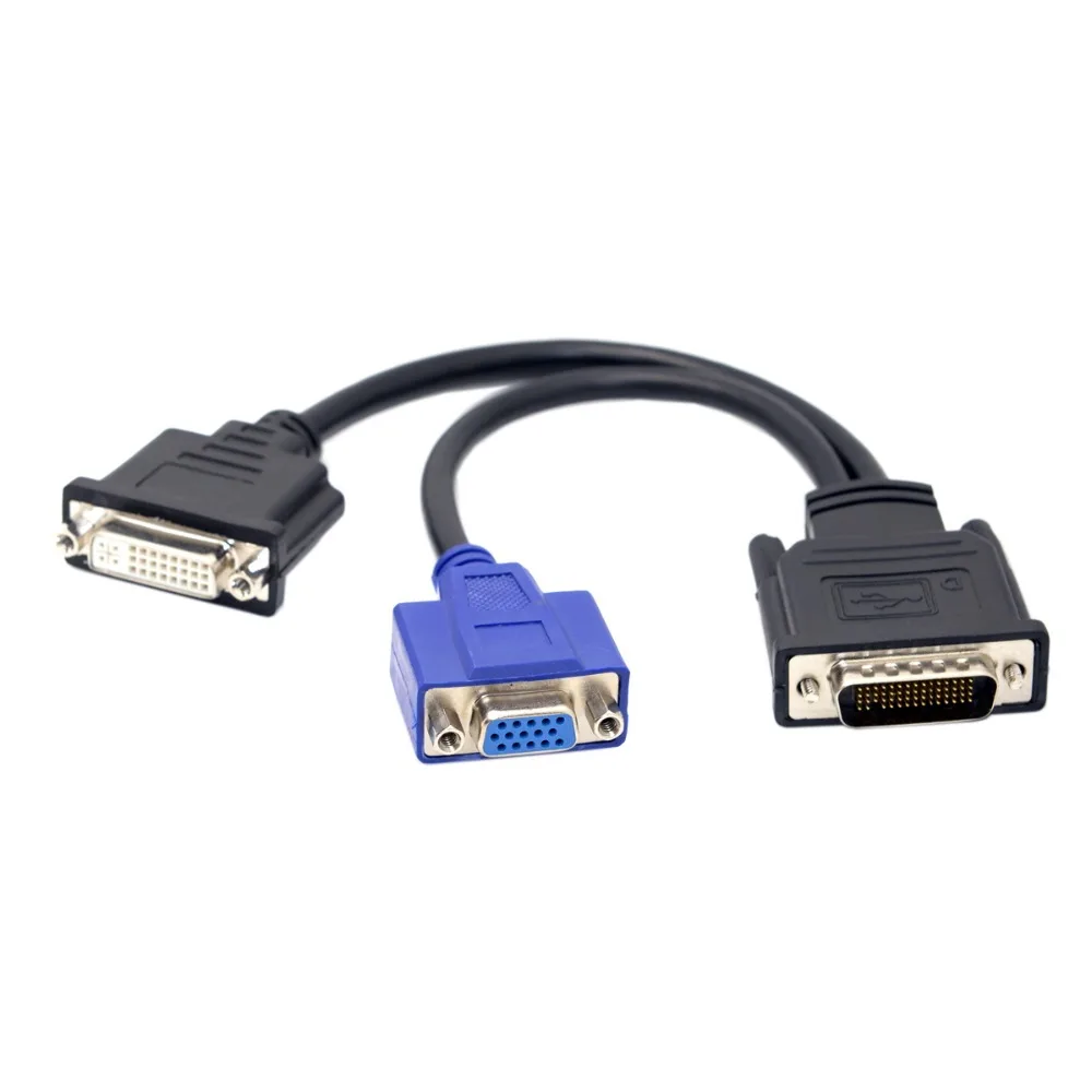 Компьютерная графическая карта DMS 59PIN для vga/dvi Женская линия преобразования одна точка два двойной экран DVI/VGA порт дисплея