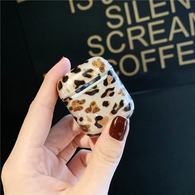 Роскошный чехол с леопардовым рисунком для apple AirPods силиконовый защитный