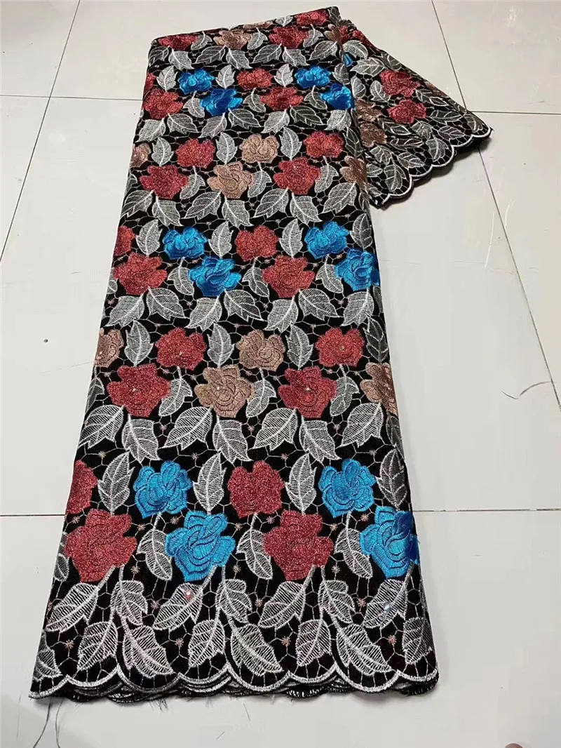 

fashion style 5yards fashion flowers pattern design nigerian cotton lace fabric for clothes good swiss voile lace KC10222