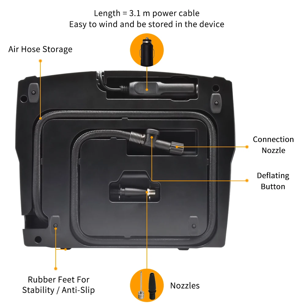 Deelife Car Auto Tire Pump Digital Air Compressor for Cars Tires with Deflator Function 12V Electric Tyre Inflator | Автомобили и