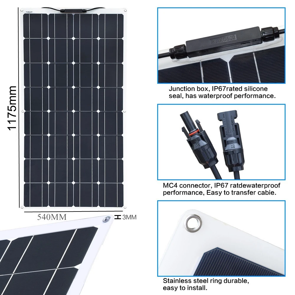 солнечная панель 12v солнечные панели батареи solar panel 12 В 300 Вт комплект солнечное