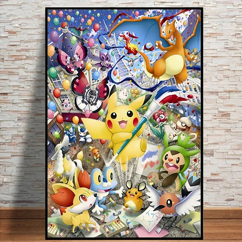 

Anime Pokemon Canvas Painting Wall Art Cartoon Picture For Kids Bedroom Cute Magic Animal Posters And Prints Home Decor Cuadros