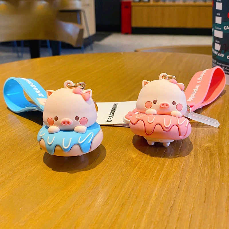 Брелок для ключей в виде мультяшных пончиков свиньи куклы милые изысканные