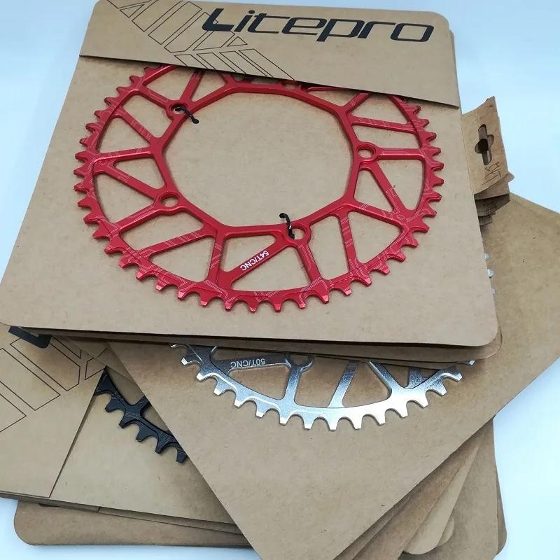 Litepro складной велосипед колеса цепи 130BCD 48T-50T-52T-54T-56T-58T черный, серебристый цвет, красные туфли с отверстиями, передняя Звездочка 8/9/10 Скорость одного Чиан диска
