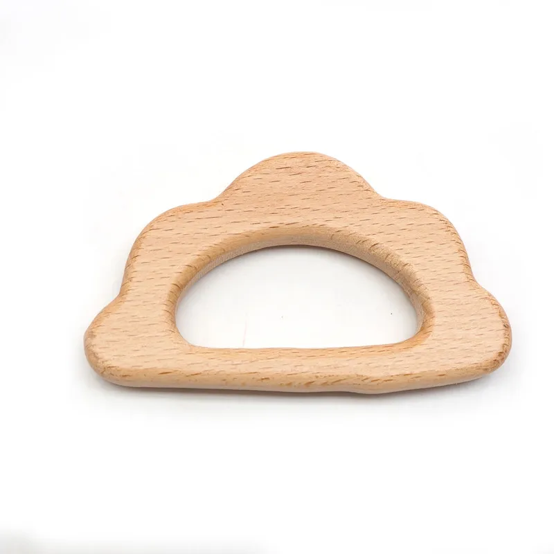 Chenkai 10 шт. деревянный Прорезыватель "Слон" кольцо DIY Экологичная незавершенная Младенческая Погремушка прорезыватель, захватывающие Деревянные игрушки животных - Цвет: Cloud