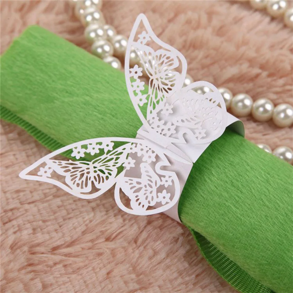 20 шт. кольцо для бумажных салфеток держатель с бабочкой украшение свадебного