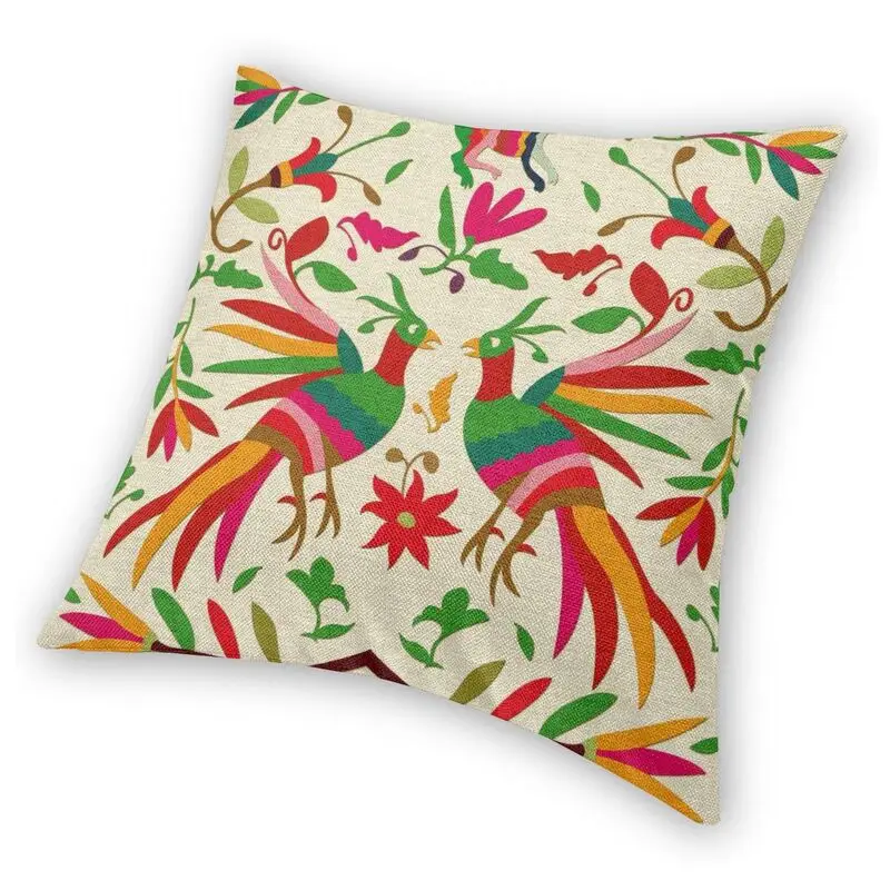 Otomi Birds Mexican Flowers Embroidery Throw Pillow for Living Room Folk Floral Texture Nordic Cushion Cover Velvet Pillowcase | Дом и сад