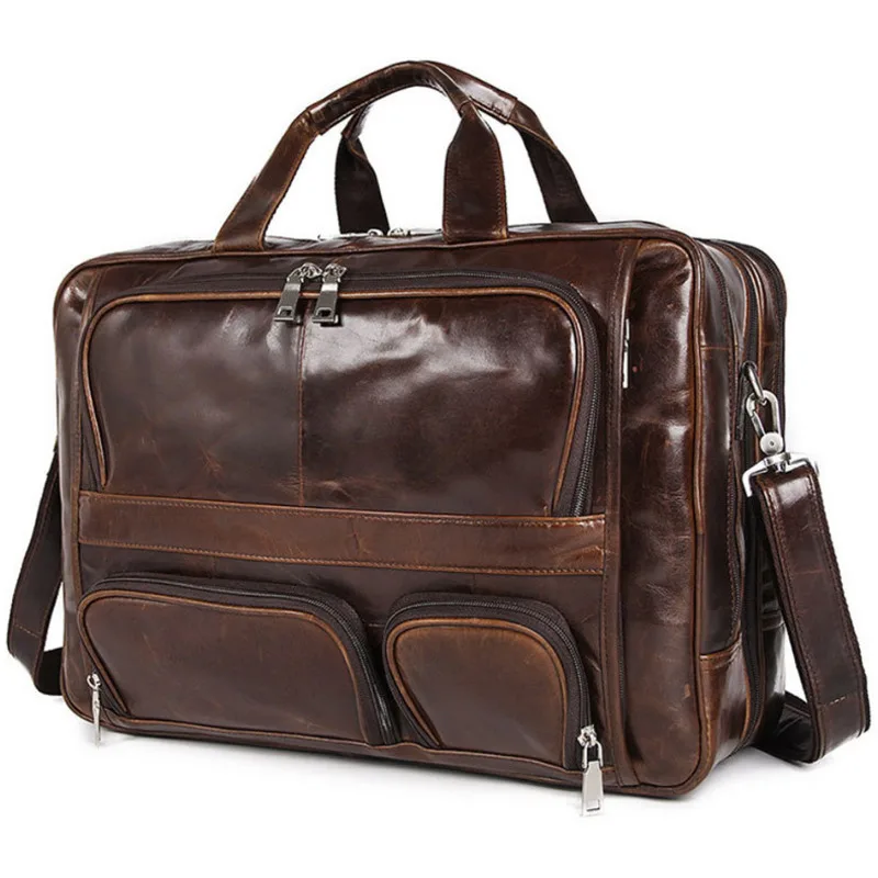 

Genune Leather Briefcase Men Business Laptop Bag Mens Messenger Bags High Quality Corssbody Bag For Man Male Leather Bag Travel