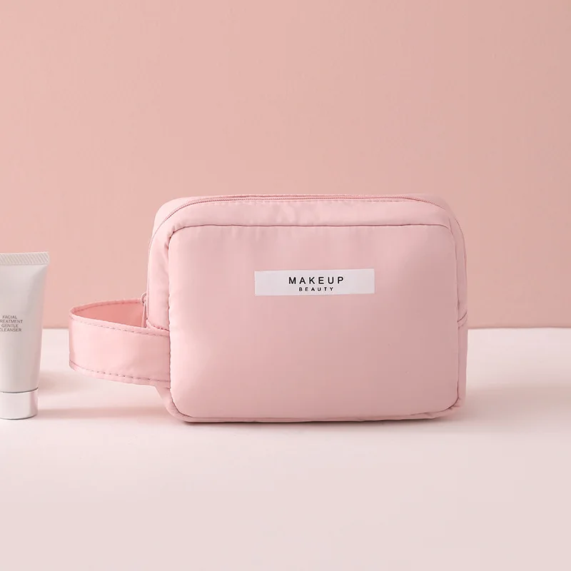 Pink-(S) Женская косметичка, Женская Портативная сумка для путешествий, органайзер, новинка, косметичка для туалетных принадлежностей, Большая вместительная косметичка, спонж, сумки - Цвет: Pink-(S)