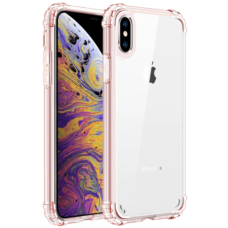 Прозрачный чехол для iPhone XS XR, тонкий противоударный акриловый чехол из ТПУ с кристаллами для телефона Apple iPhone XS Max, полностью защитный чехол