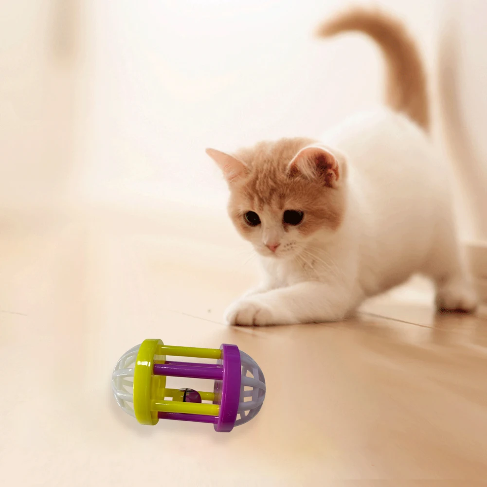 Интерактивная пластиковая котёнок Кот игрушка с гантелей Jingle Ball Pet Dog для игры со