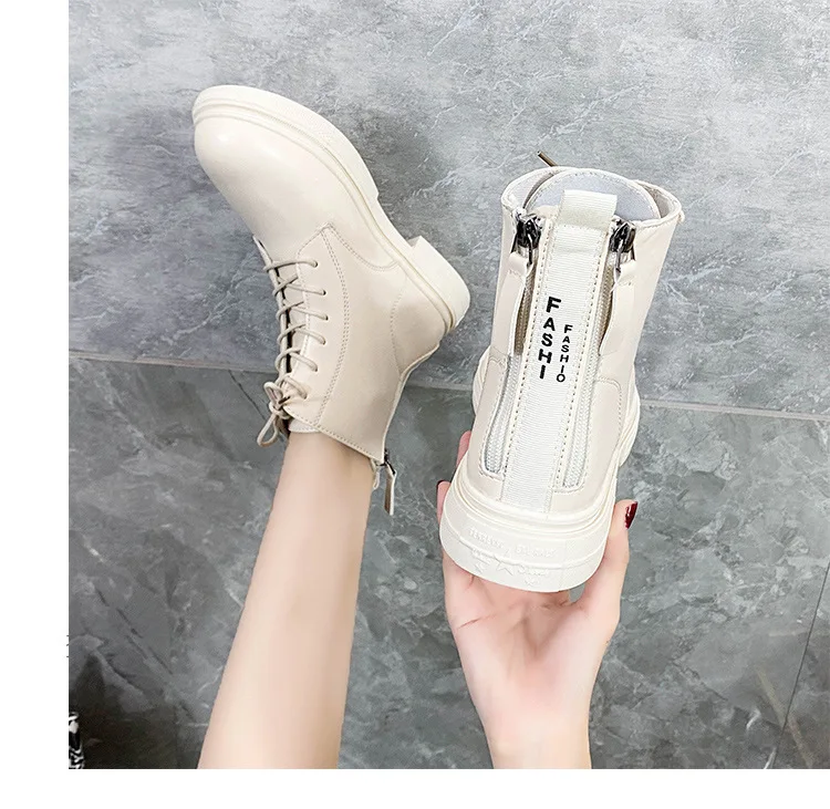 

Fashion style Martin boots women's winter new style plus velvet short boots women's fashion thick-soled double zipper boots