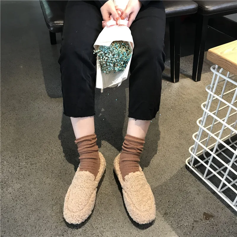 

Winter Shoes Women Slip-on Autumn Round Toe Casual Female Sneakers Loafers Fur Modis Slip On Fall New 2021 Moccasin Leisure Soli