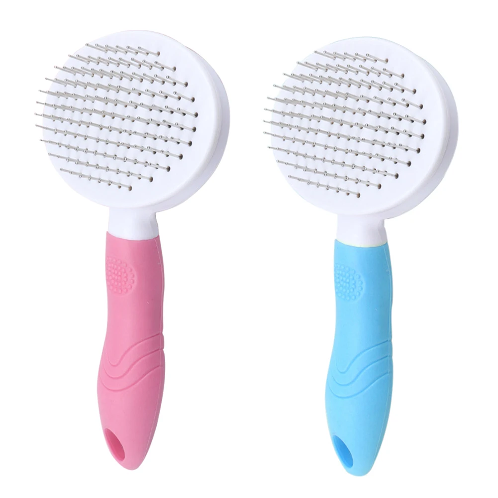

Pet Needle Combs With Non-Slip Handle Shedding Needle Cat Dog Hair Removal Brush Trimmer Automatic Cleaning Grooming Accessories