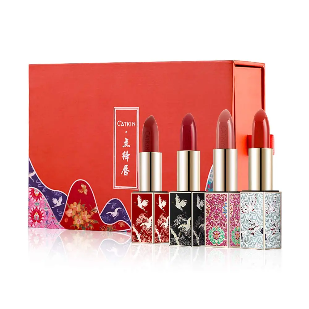 CATKIN Eternal Love Rouge Помада 3,6 г 10 видов цветов абрикос Orang свадебный красный великолепный персик гладкая мягкая текстура защищает кожу губ - Цвет: 4PCS Set
