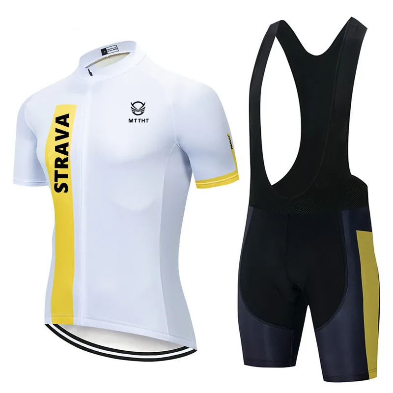 

MTTHT Men's Cyciling Jersey Suit STRAVA Bicycle Team Racing Shirt Gel Bib Pant Set Ropa de Ciclismo Fahrrad Trikot